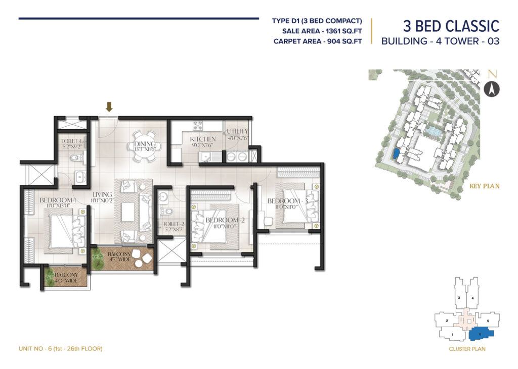 aston park at the prestige city, flats in sarjapura bangalore. 3br type d1