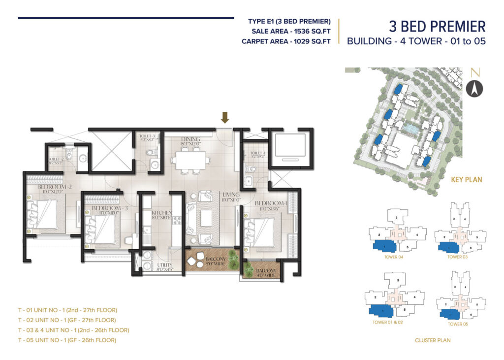 aston park at the prestige city, flats in sarjapura bangalore. 3br type e1