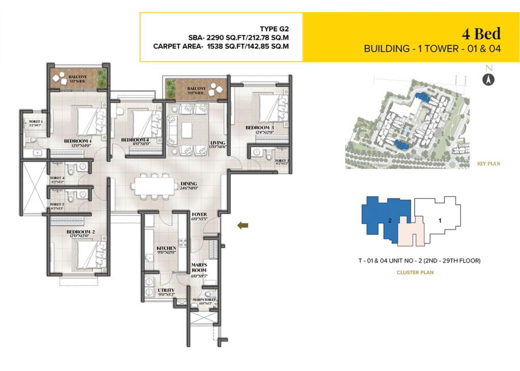 avalon park at the prestige city, flats in sarjapura bangaluru. 4br type g2