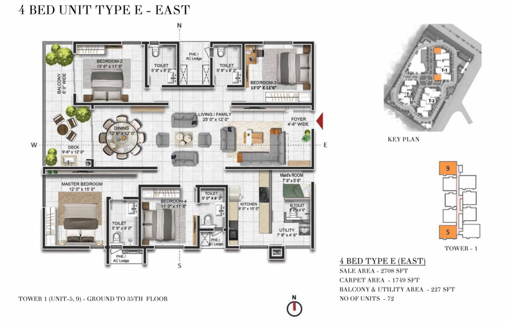 prestige beverly hills, flats in kokapet hyderabad. 4br type e