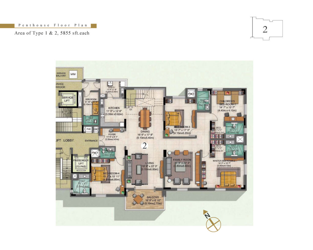 prestige edwardian, flats in vasanth nagar bangaluru. 4br type 2