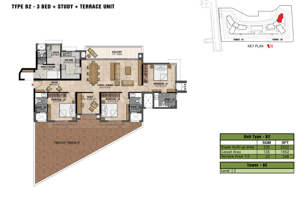 prestige fairfield, flats_in sanjaynagar bengaluru. 3.5 type b2