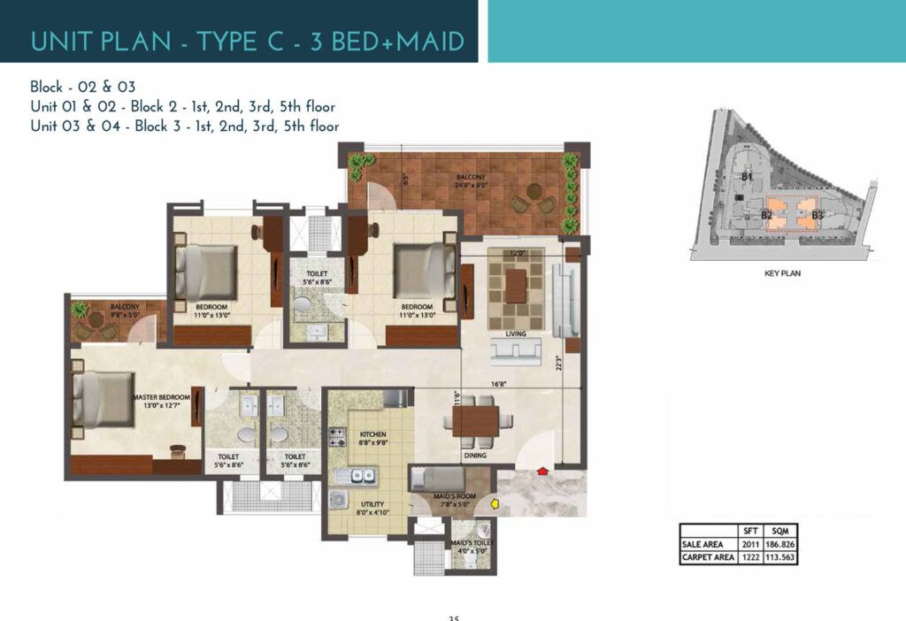 prestige ocean crest, flats in taleigao goa. 3.5br type c