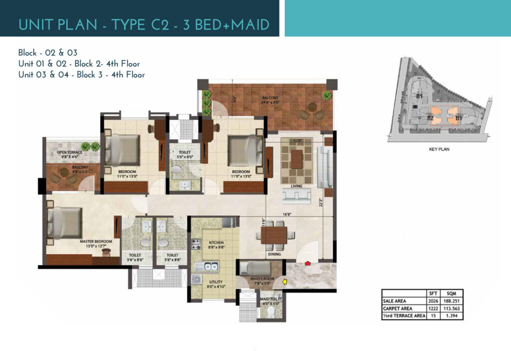 prestige ocean crest, flats in taleigao goa. 3.5br type c2