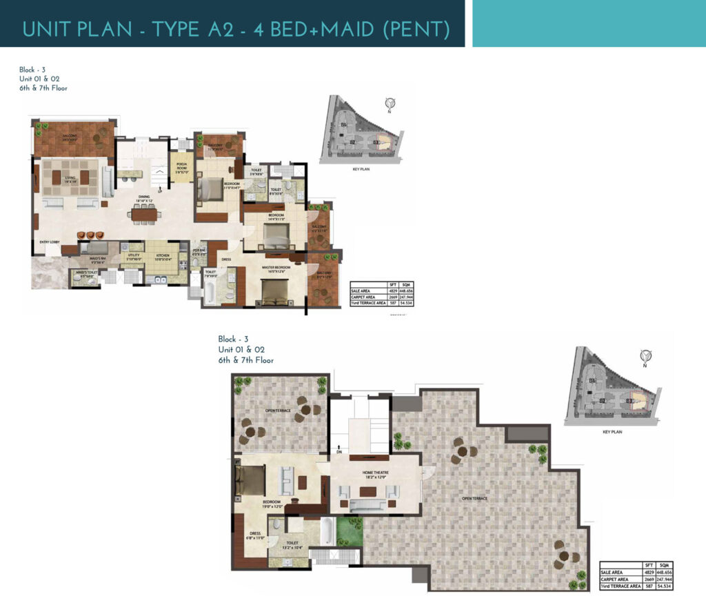 prestige ocean crest, flats in taleigao goa. 4br type a2
