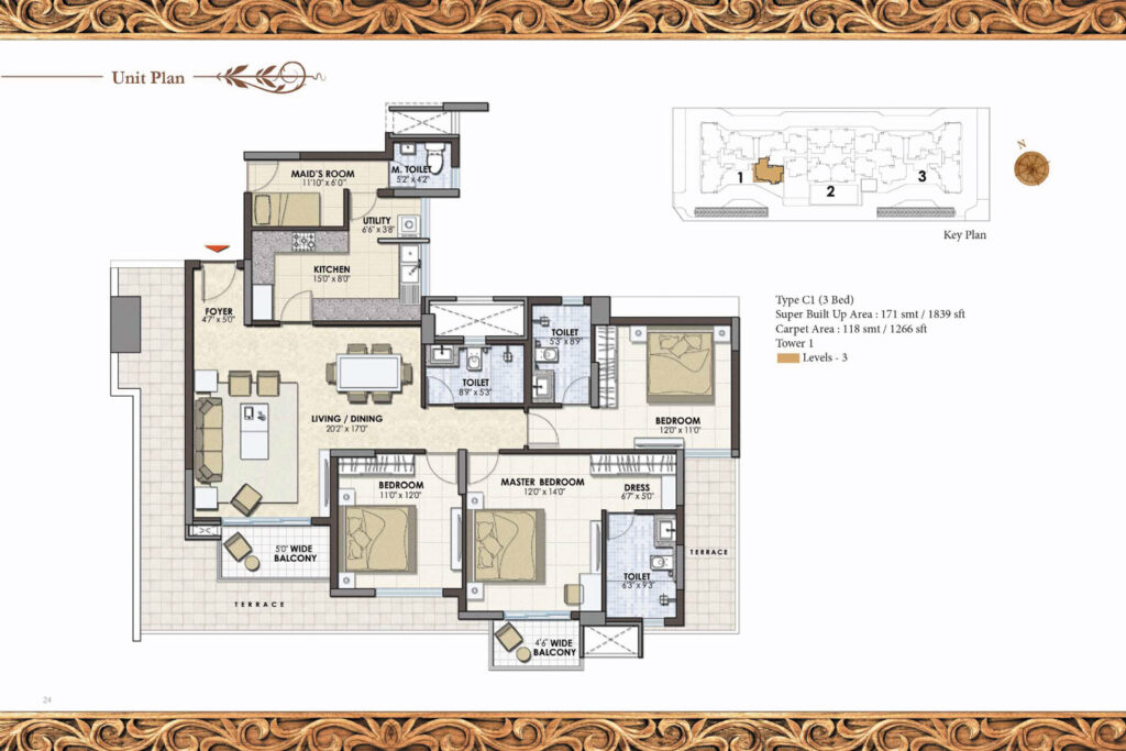 prestige pinewood, flats in koramangala bengaluru. 3br type c1