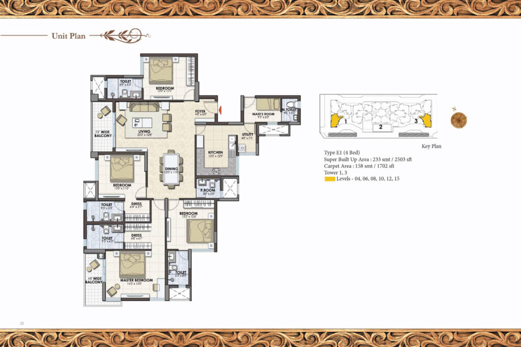prestige pinewood, flats in koramangala bengaluru. 4br type e1