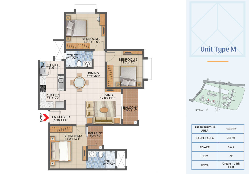 prestige primrose hills, flats in banashankari bangalore. 3br type m