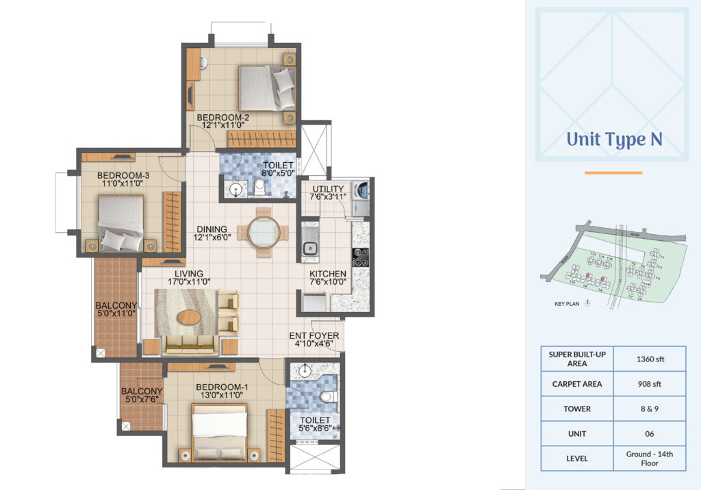 prestige primrose hills, flats in banashankari bangalore. 3br type n