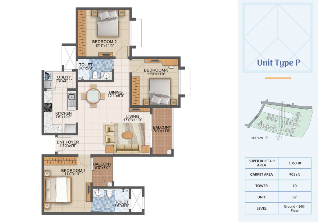 prestige primrose hills, flats in banashankari bangalore. 3br type p