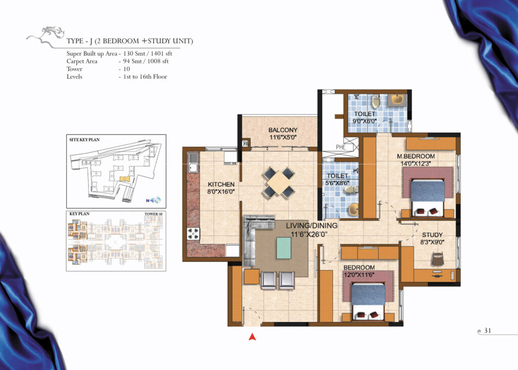 prestige royale gardens, flats in yelahanka bangaluru. 2.5 br type j