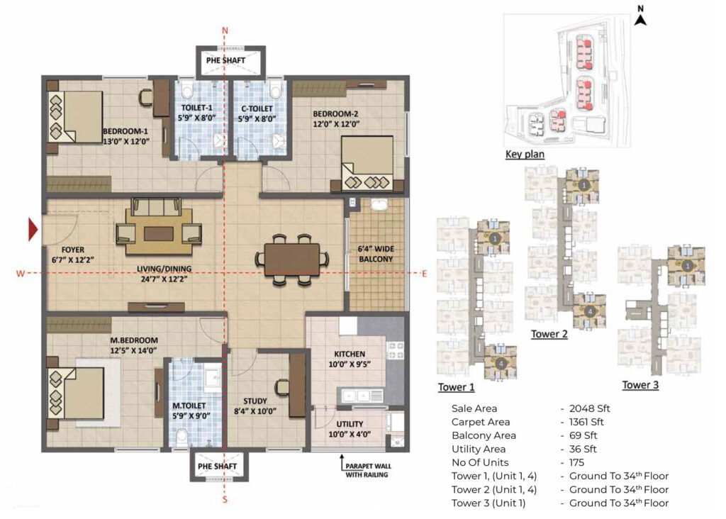 prestige tranquil flats in kokapet hyderabad 3.5br type f