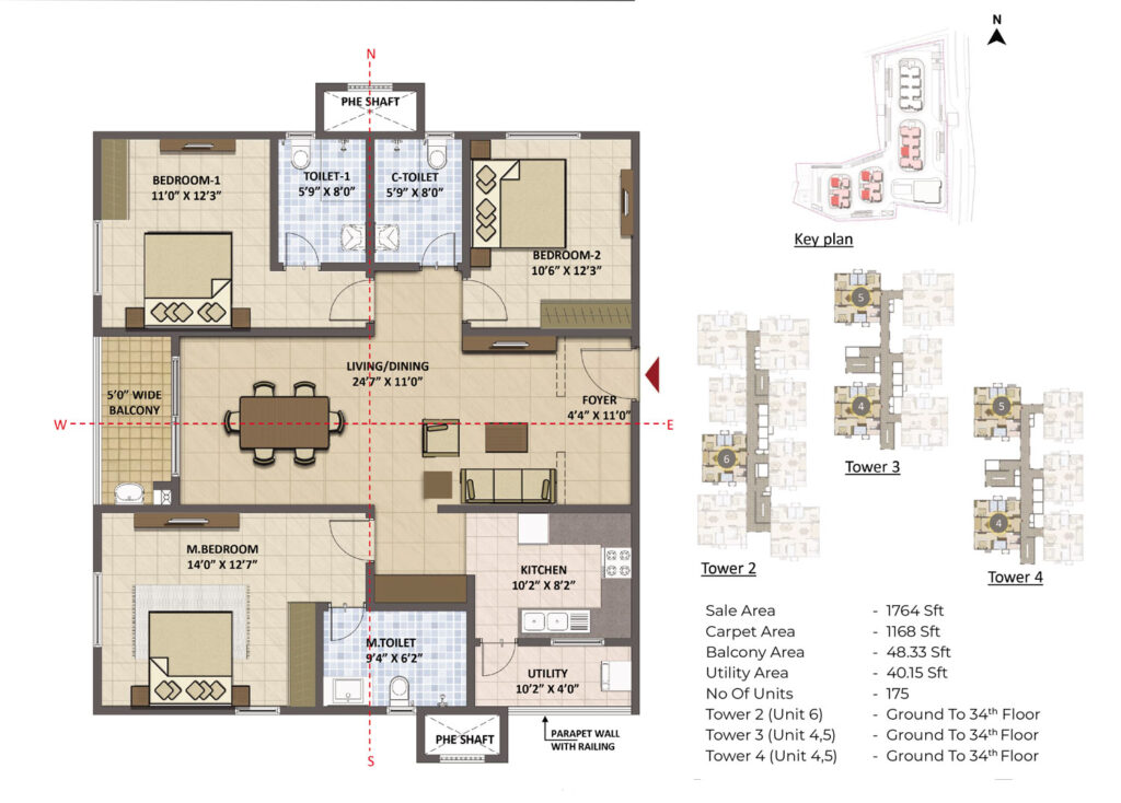 prestige tranquil flats in kokapet hyderabad 3br type c