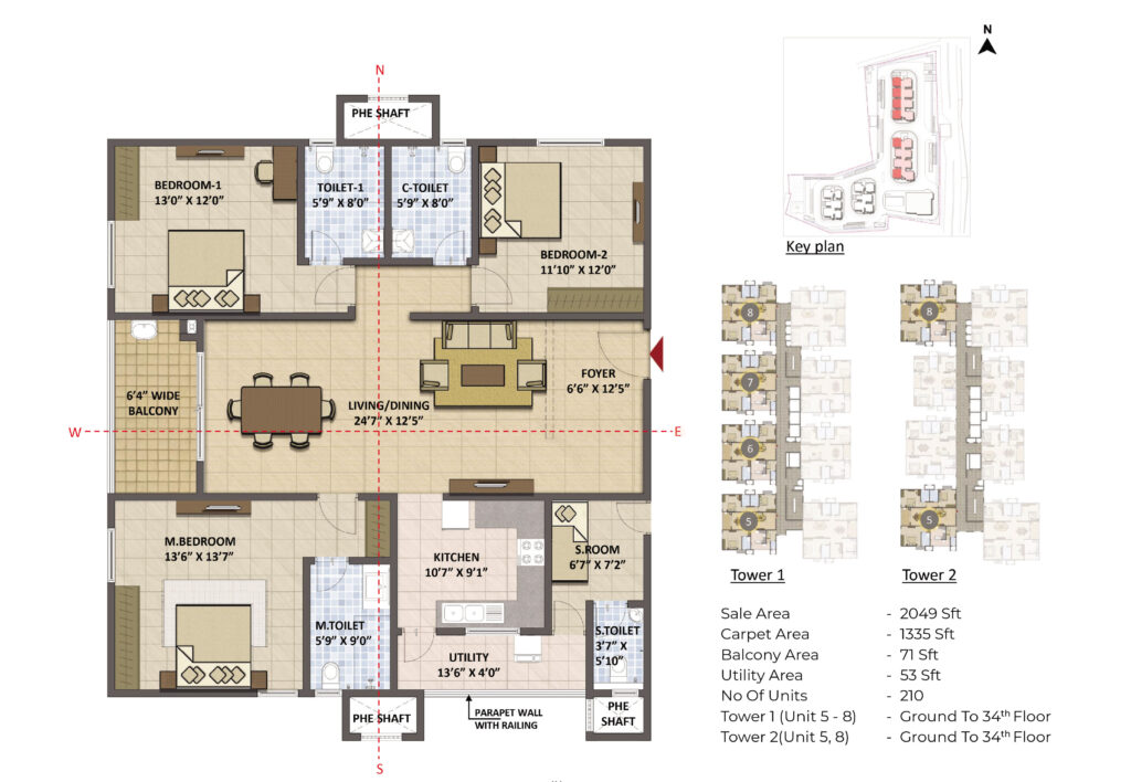prestige tranquil flats in kokapet hyderabad 3br type e