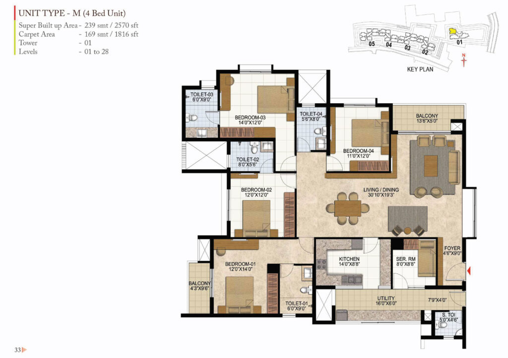 prestige westwoods, flats in rajajinagar bangaluru. 4br type m