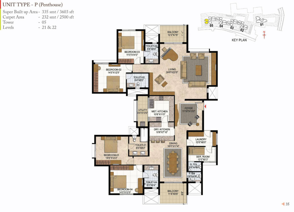 prestige westwoods, flats in rajajinagar bangaluru. 4br type p