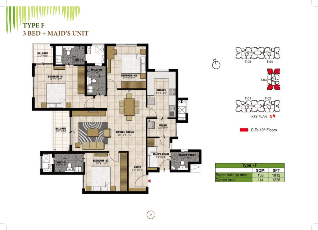 prestige willow tree, flat in vidhyranyapura bengaluru. 3.5br type f