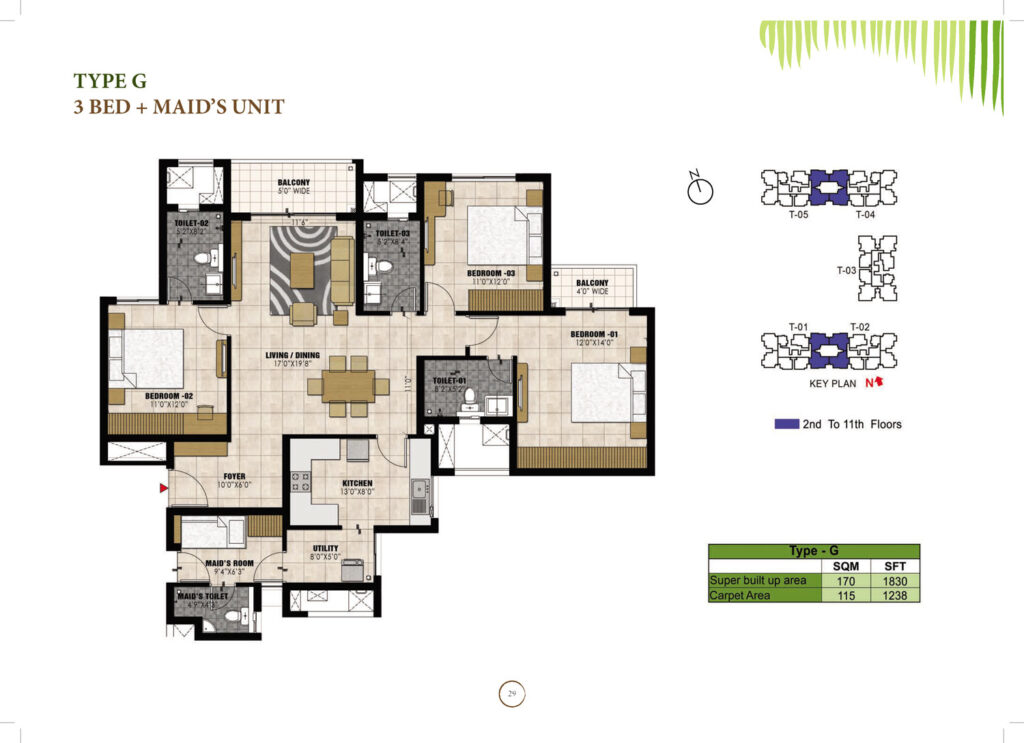 prestige willow tree, flat in vidhyranyapura bengaluru. 3.5br type g