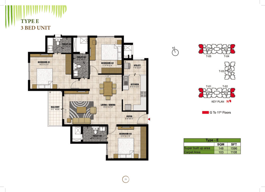 prestige willow tree, flat in vidhyranyapura bengaluru. 3br type e
