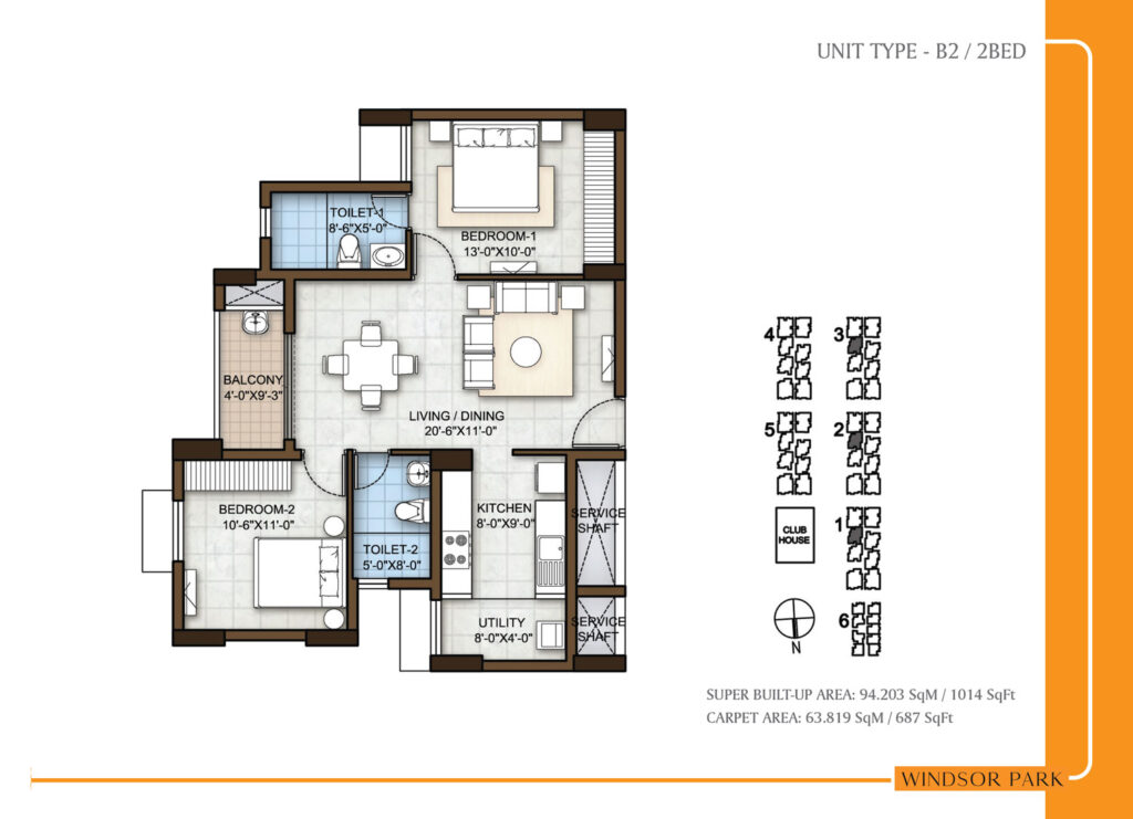 prestige windsor park flasts in rajivnagar chennai 2br type b2