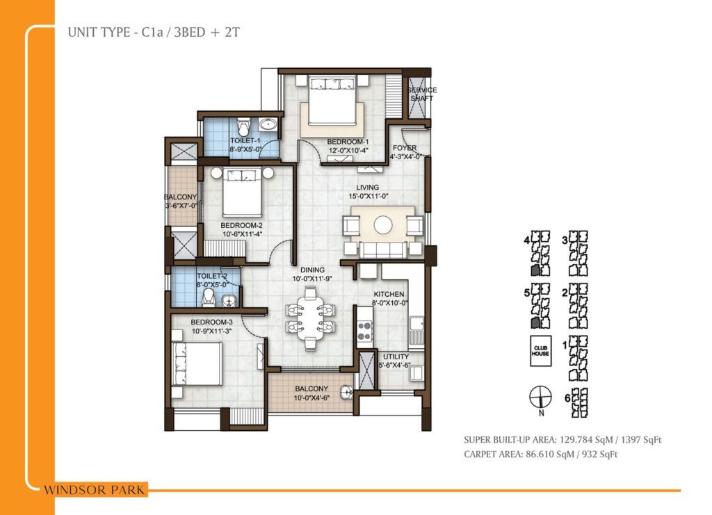 prestige windsor park flasts in rajivnagar chennai 3br type c1a