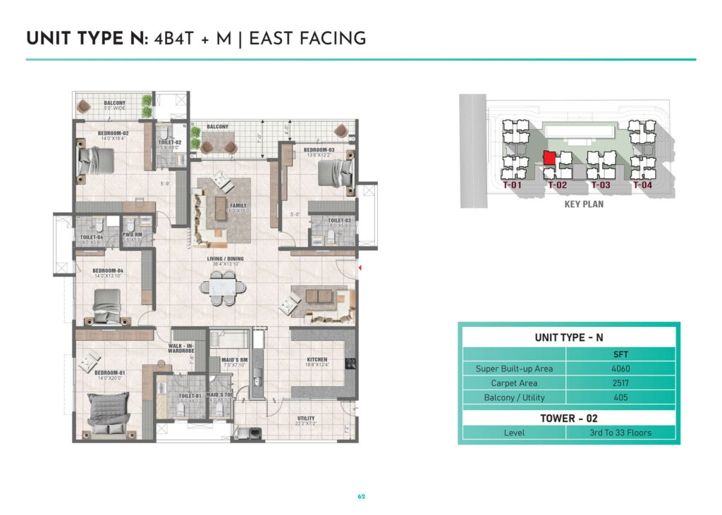prestige clairemont flats in khanapur hyderabad. 4br type n