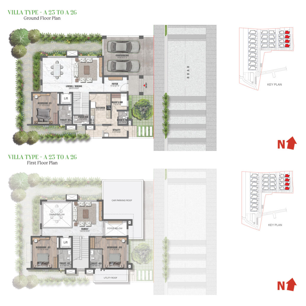 prestige dew drops villas in yelahanka bangalore. 3br type a