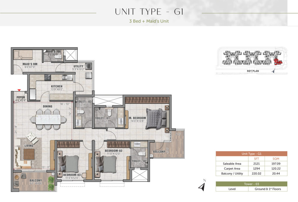 prestige elm park, flats in whitefield bangalore. 4br type g1