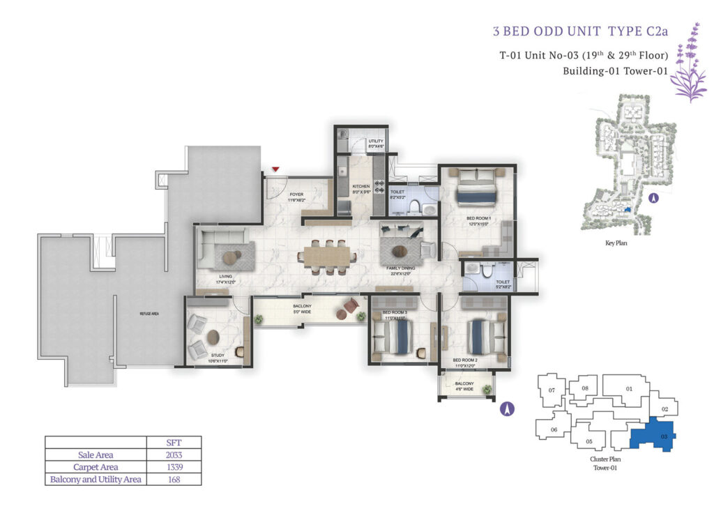 prestige lavender fields, flats in whitefield bangalore. 3br type c2a