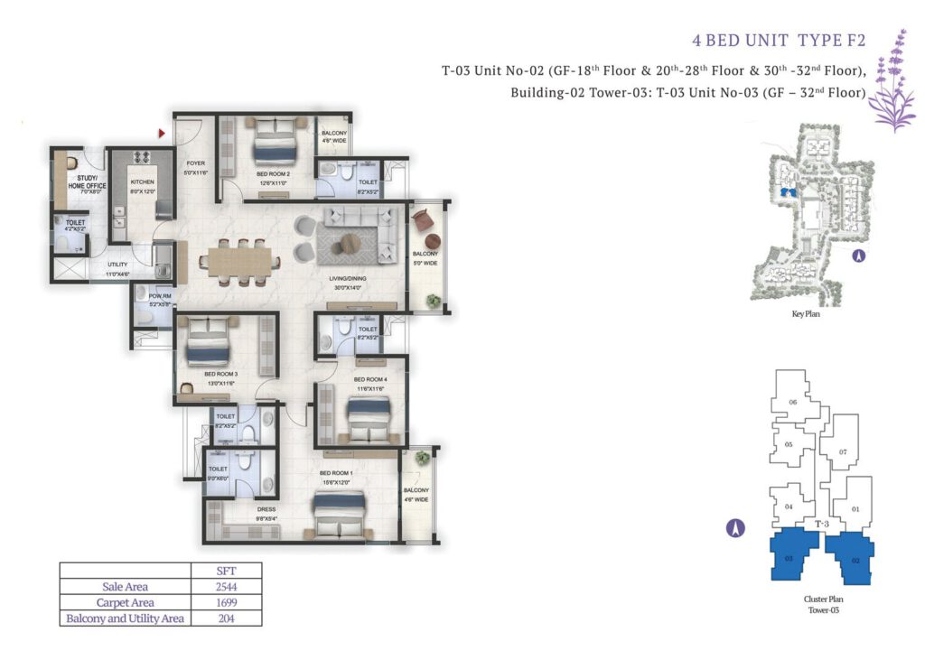 prestige lavender fields, flats in whitefield bangalore. 4br type f2