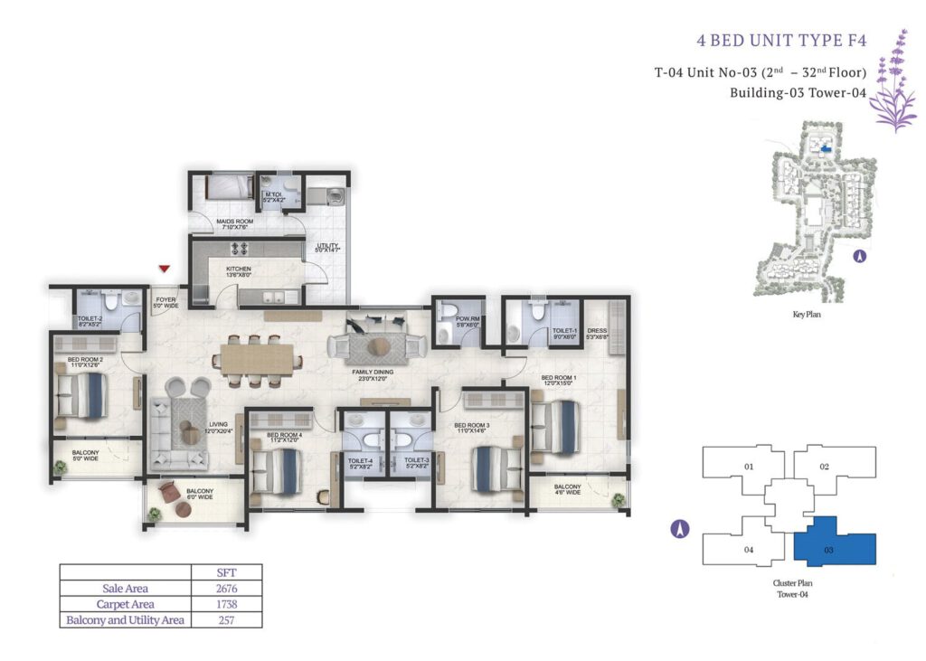 prestige lavender fields, flats in whitefield bangalore. 4br type f4