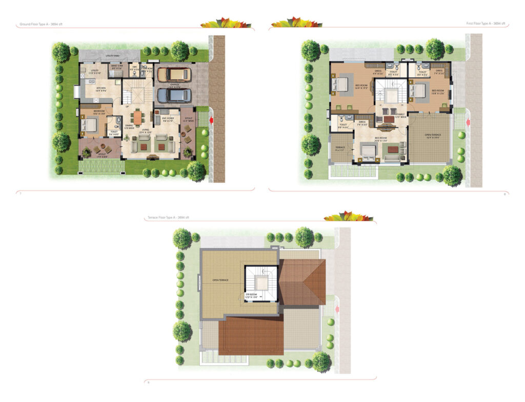 prestige glenwood villas in avalon layout bangalore 4br type a