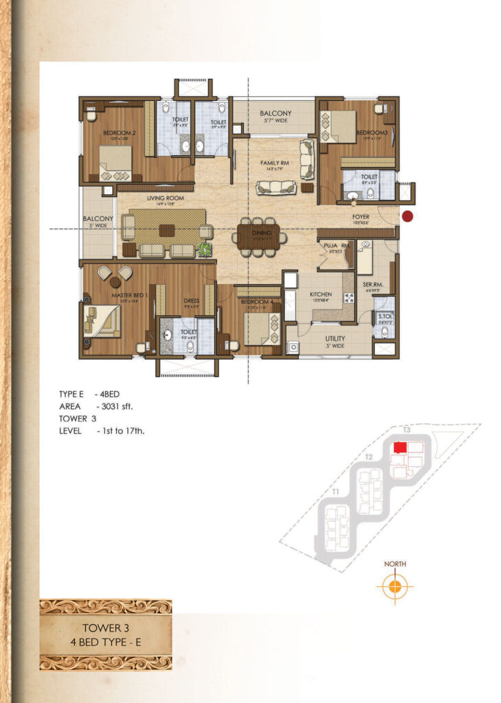 prestige ivy league, flats hitech city road hyderabad. 4br type e