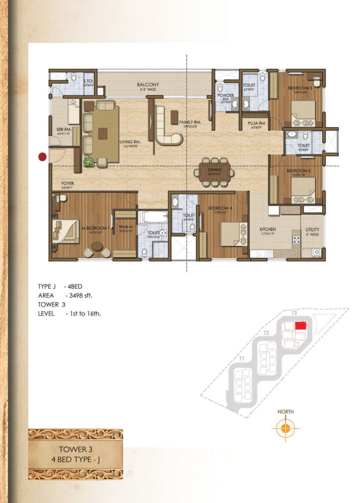 prestige ivy league, flats hitech city road hyderabad. 4br type j