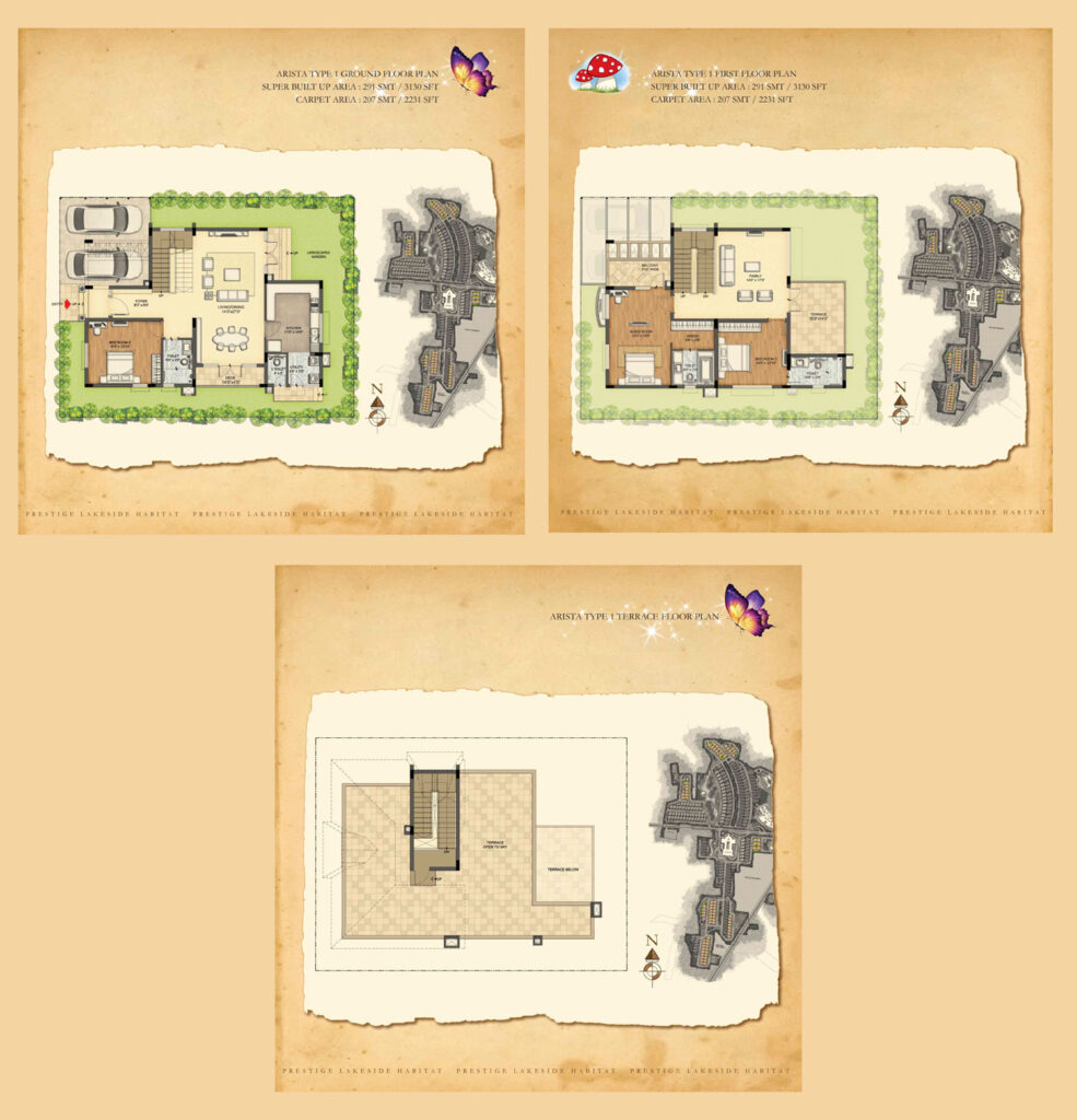 prestige lakeside habitat villas in whitefield bangaluru 3br arista type 1