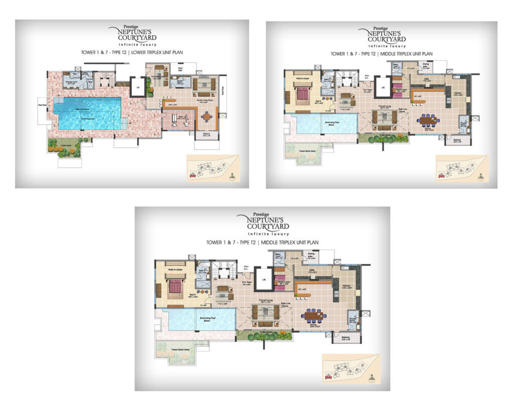 prestige neptunes courtyard flats in cochin kerala 5br type t2