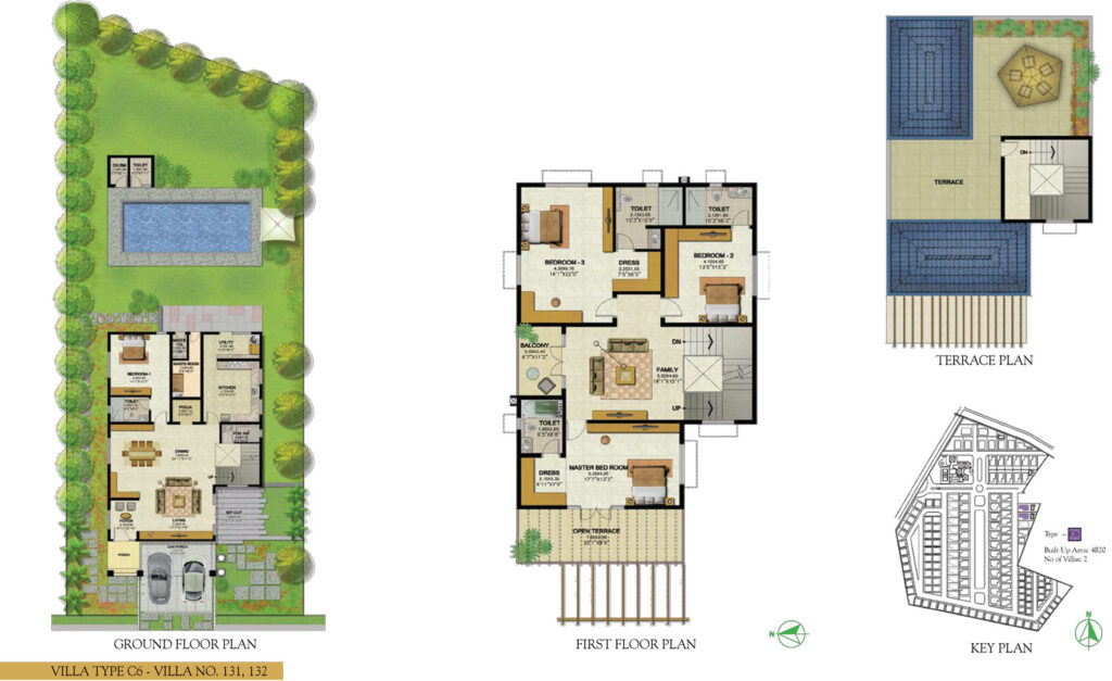 prestige royal woods, villas in hitech city road hyderabad. 4br type c6
