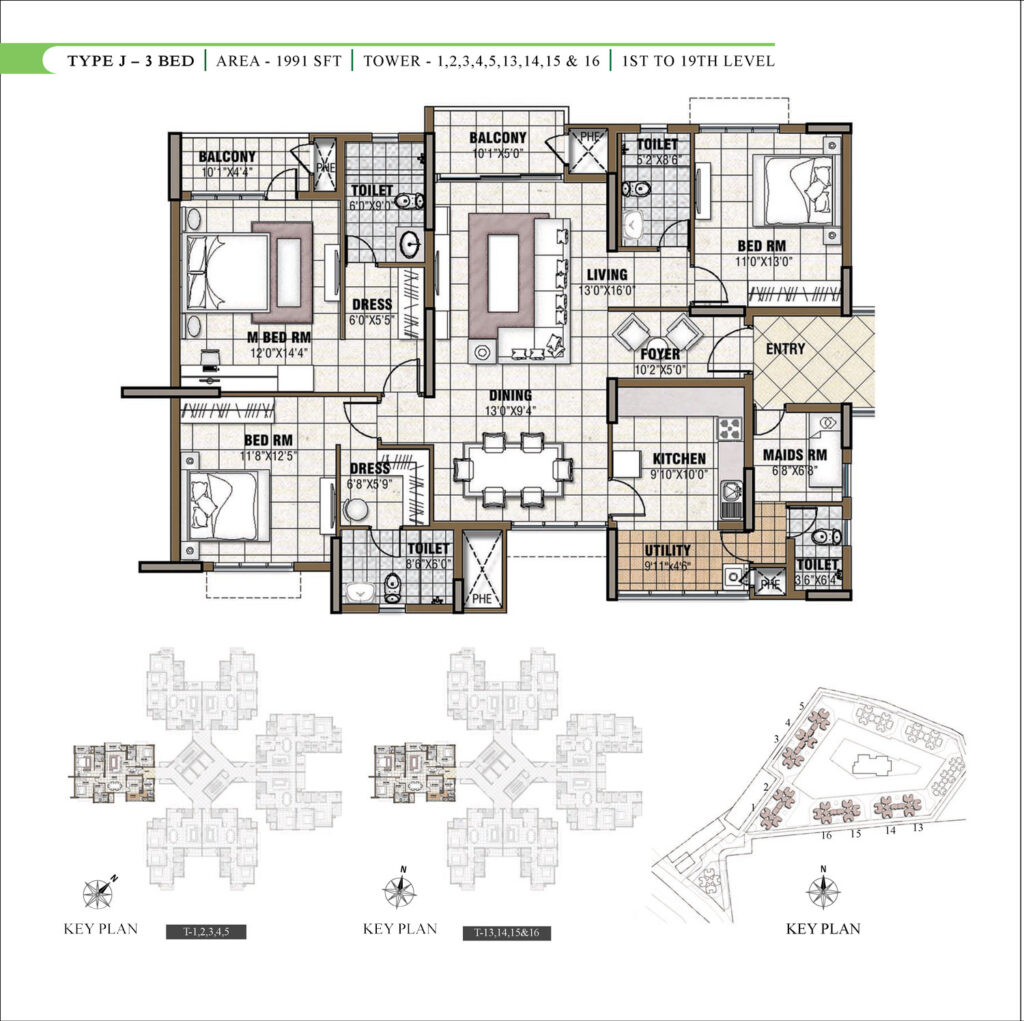 prestige tranquility, flats in bommenahalli bengaluru. 3br type j