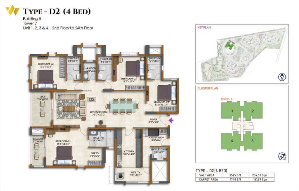 prestige waterford, flats in whitefield benagaluru. 4br type d2