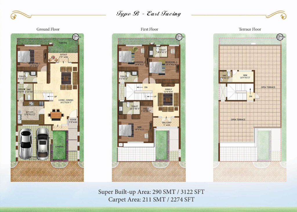 prestige woodside, villas in yelahanka bengaluru. 4br type b