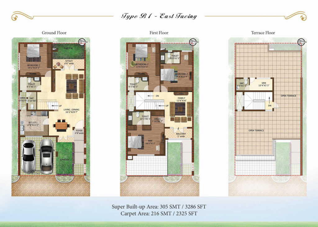 prestige woodside, villas in yelahanka bengaluru. 4br type b1