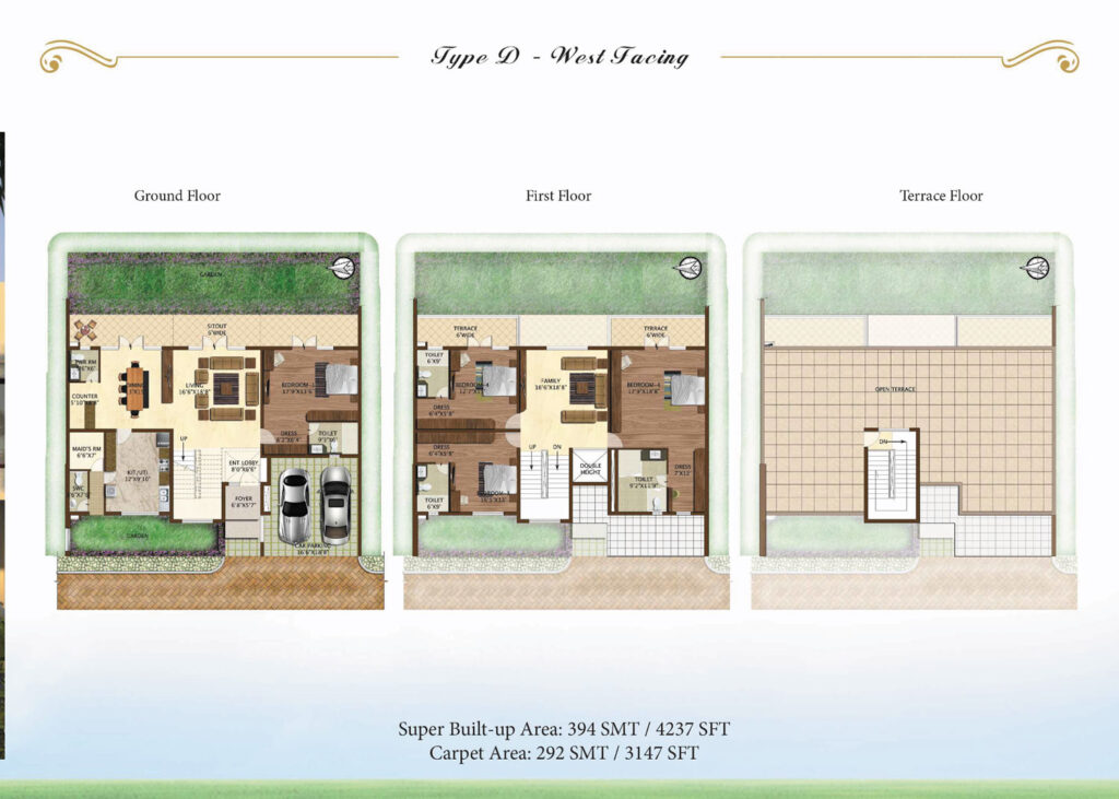 prestige woodside, villas in yelahanka bengaluru. 4br type d