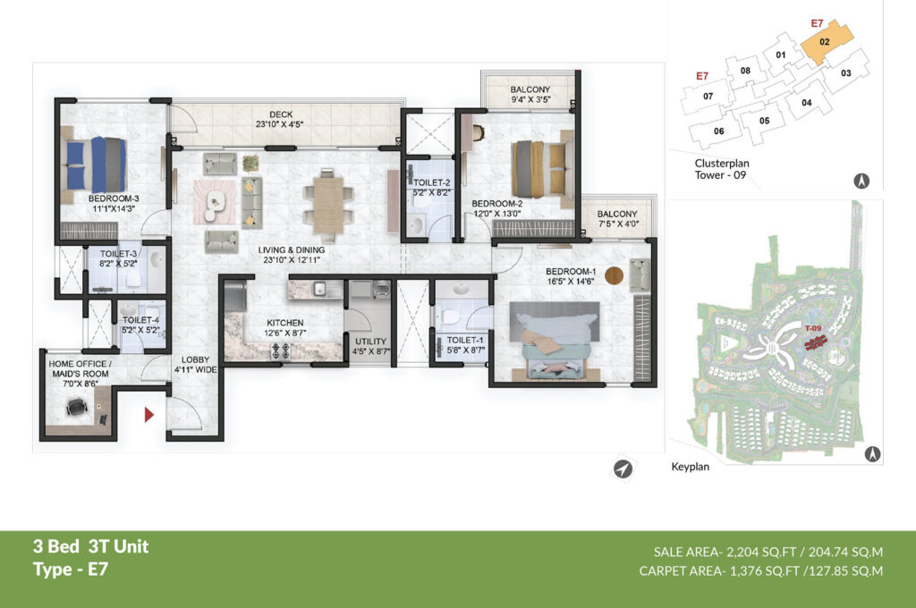 the residences at prestige park grove, flats in chikka banahalli rd bangaluru. 3br type e7