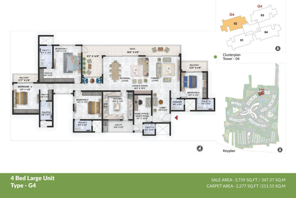 the residences at prestige park grove, flats in chikka banahalli rd bangaluru. 4br type g4